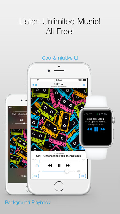 Emulate iPhone app Free Music Streamer - MP3 Media Player & Audio Playlist Manager using MyAndroid