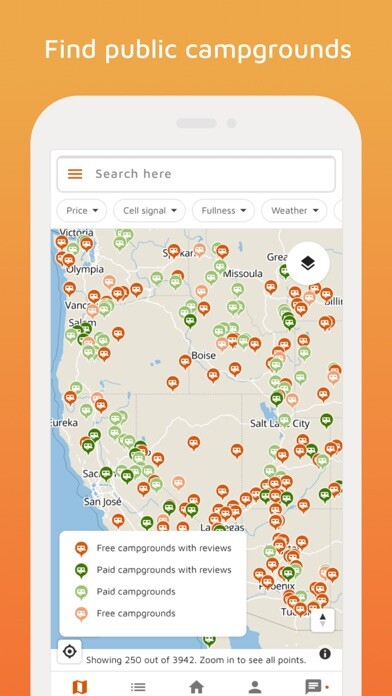Emulate iPhone app FreeRoam - Boondocking & More using MyAndroid