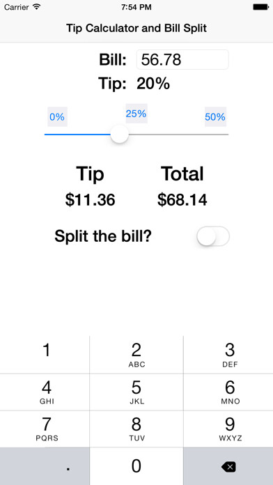 Emulate iPhone app Free Tip Calculator and Bill Split using MyAndroid Emulate iPhone app Free Tip Calculator and Bill Split using MyAndroid