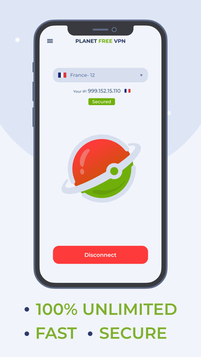 Emulate iPhone app Free VPN Proxy by Planet VPN using MyAndroid