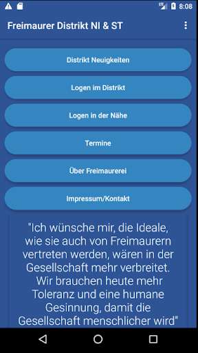 Run android online APK Freimaurer APP Distrikt Nds-St A.F.u.A.M.v.D. from MyAndroid or emulate Freimaurer APP Distrikt Nds-St A.F.u.A.M.v.D. using MyAndroid