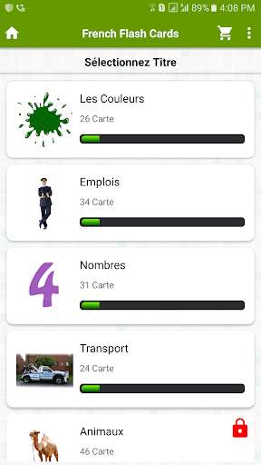 Run android online APK French Flash Cards with 408 Cards for Learning from MyAndroid or emulate French Flash Cards with 408 Cards for Learning using MyAndroid