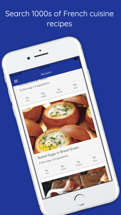 Emulate iPhone app French Food Recipes - 1000s using MyAndroid Emulate iPhone app French Food Recipes - 1000s using MyAndroid