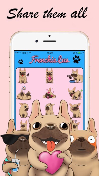 Emulate iPhone app Frenchie Luv - French Bulldog Emojis using MyAndroid Emulate iPhone app Frenchie Luv - French Bulldog Emojis using MyAndroid