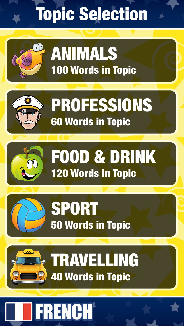 Emulate iPhone app French Language Study using MyAndroid