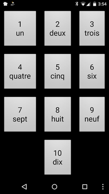 Emulate Android APK French Numbers From 1 To 10
