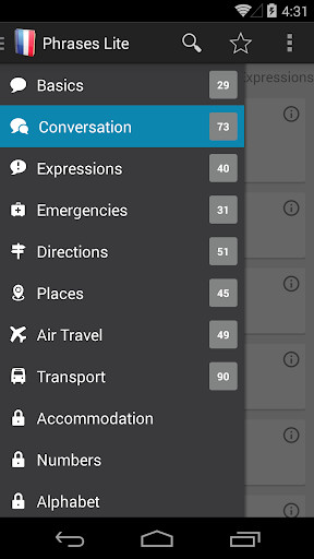 Run android online APK French Phrasebook Lite from MyAndroid or emulate French Phrasebook Lite using MyAndroid