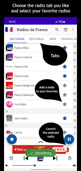 Run android online APK French Radios from MyAndroid or emulate French Radios using MyAndroid