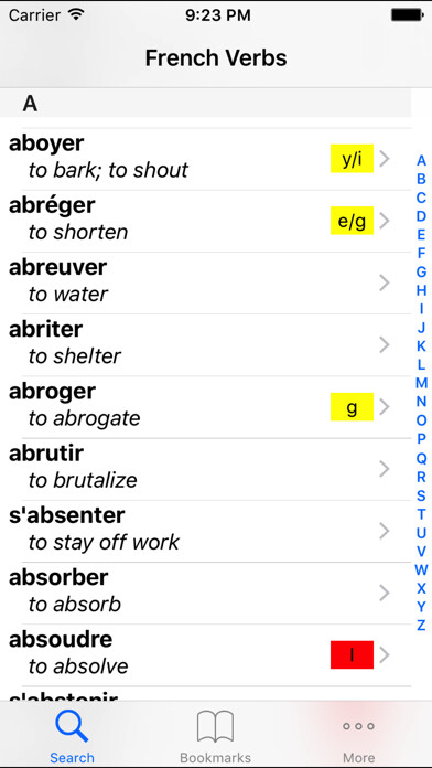 Emulate iPhone app French Verb Conjugation Reference using MyAndroid Emulate iPhone app French Verb Conjugation Reference using MyAndroid