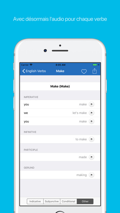 Run android online APK French verb conjugator from MyAndroid or emulate French verb conjugator using MyAndroid Run android online APK French verb conjugator from MyAndroid or emulate French verb conjugator using MyAndroid