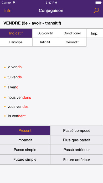 Emulate iPhone app French Verbs Conjugations - Free App made by teachers using MyAndroid Emulate iPhone app French Verbs Conjugations - Free App made by teachers using MyAndroid