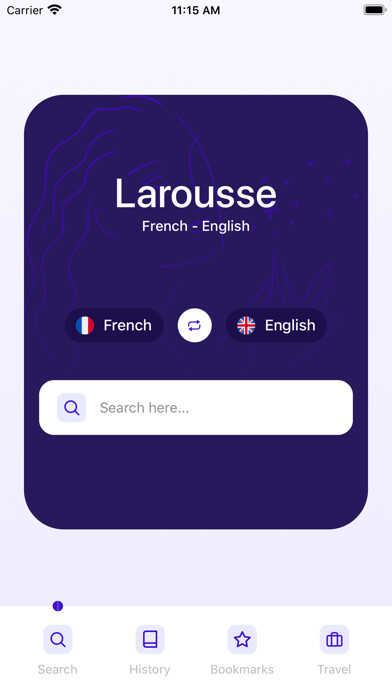 Emulate iPhone app French~English Dictionary using MyAndroid