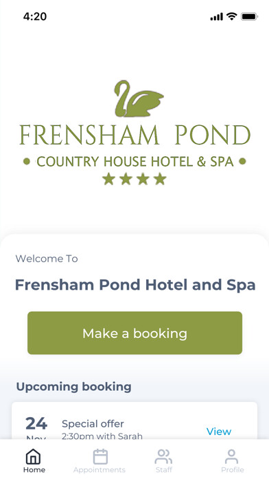 Emulate iPhone app Frensham Pond Hotel and Spa using MyAndroid Emulate iPhone app Frensham Pond Hotel and Spa using MyAndroid