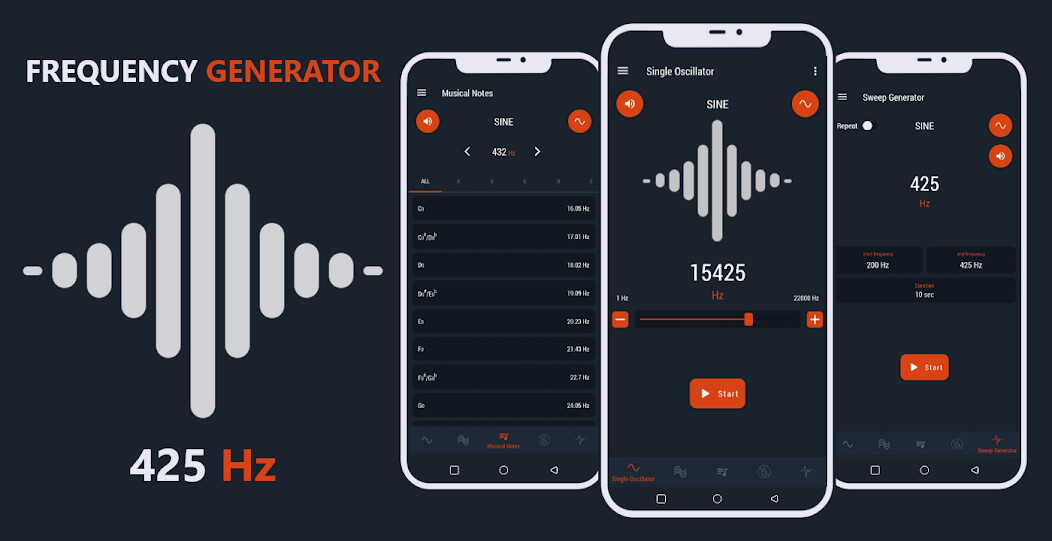 Run android online APK Frequency Generator Hertz from MyAndroid or emulate Frequency Generator Hertz using MyAndroid