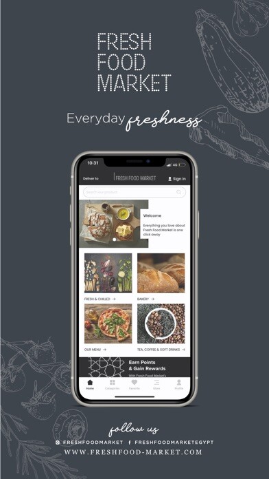 Emulate iPhone app Fresh Food Market using MyAndroid