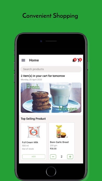 Emulate iPhone app FreshMorgen - Milk & Grocery using MyAndroid Emulate iPhone app FreshMorgen - Milk & Grocery using MyAndroid