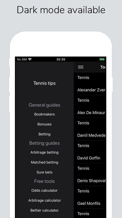 Emulate iPhone app Fresh Tennis Tips using MyAndroid