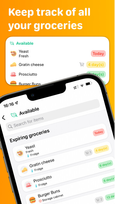 Emulate iPhone app Freshy • Groceries Tracker using MyAndroid