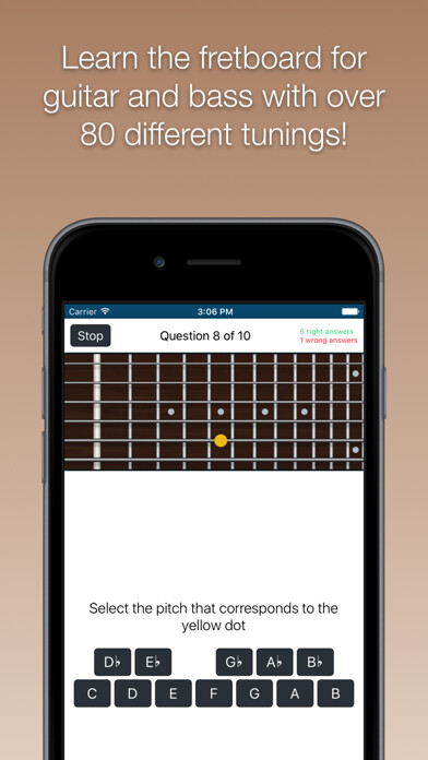 Emulate iPhone app Fretboard Trainer - Learn the notes for guitar and bass using MyAndroid Emulate iPhone app Fretboard Trainer - Learn the notes for guitar and bass using MyAndroid