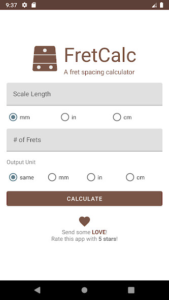Run android online APK Fret Calculator from MyAndroid or emulate Fret Calculator using MyAndroid