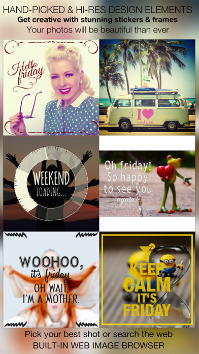 Emulate iPhone app Friday Candy : Best Happy Friday & Weekend Camera - Add sticker and frame over image using MyAndroid Emulate iPhone app Friday Candy : Best Happy Friday & Weekend Camera - Add sticker and frame over image using MyAndroid