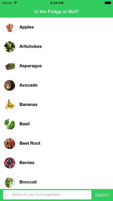 Emulate iPhone app Fridge or Not? using MyAndroid