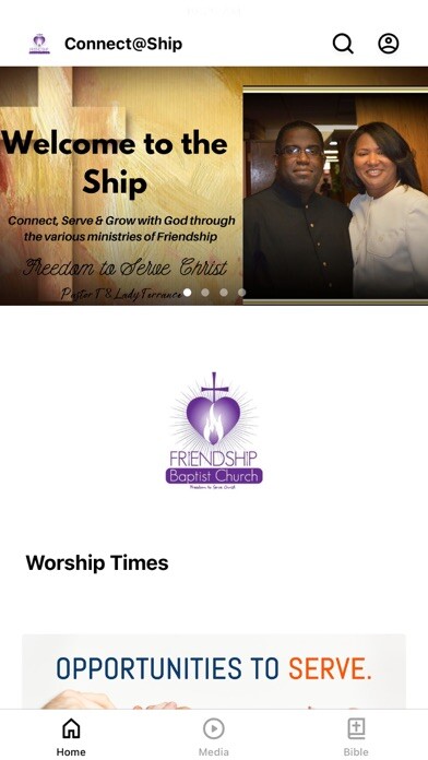 Emulate iPhone app Friendship Baptist Church KCMO using MyAndroid