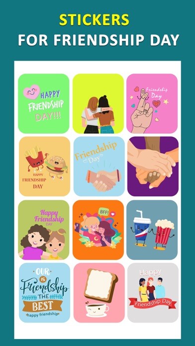 Emulate iPhone app Friendship Day Stickers cards using MyAndroid