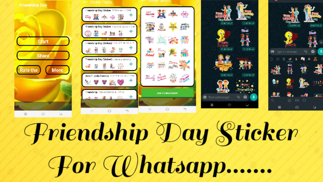 Run android online APK Friendship Day WAStickerApps from MyAndroid or emulate Friendship Day WAStickerApps using MyAndroid
