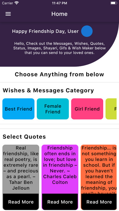 Emulate iPhone app Friendship Gif Status Messages using MyAndroid
