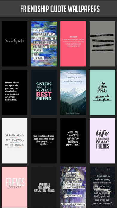 Emulate iPhone app Friendship Quote Wallpapers using MyAndroid