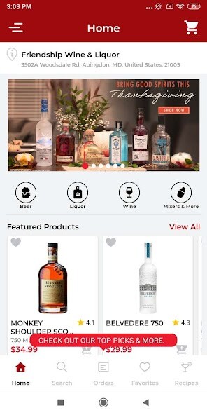 Emulate iPhone app Friendship Wine & Liquor using MyAndroid Emulate iPhone app Friendship Wine & Liquor using MyAndroid