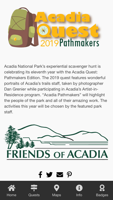 Emulate iPhone app Friends of Acadia using MyAndroid