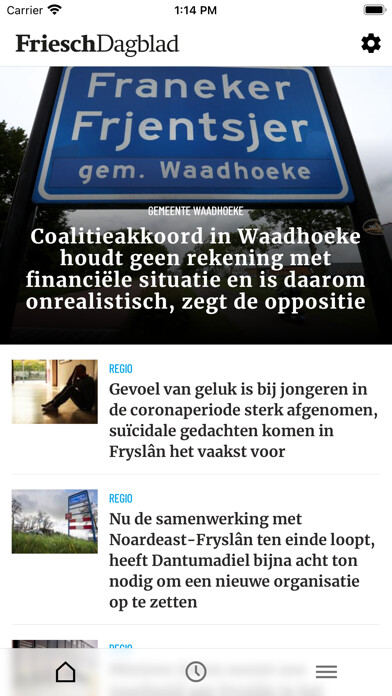 Emulate iPhone app Friesch Dagblad nieuws using MyAndroid
