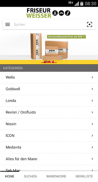 Run android online APK Friseur Weisser Online Shop from MyAndroid or emulate Friseur Weisser Online Shop using MyAndroid