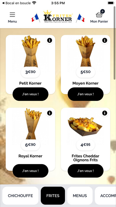 Emulate iPhone app Frites Korner using MyAndroid Emulate iPhone app Frites Korner using MyAndroid