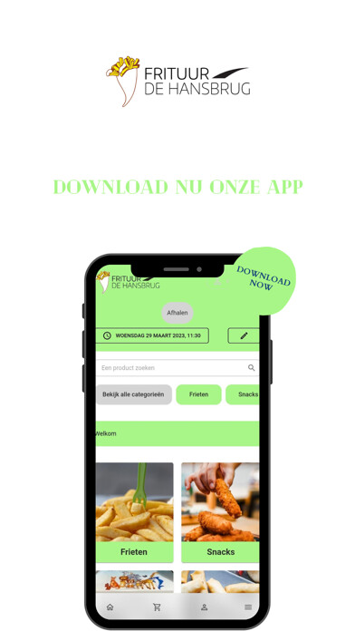 Emulate iPhone app Frituur De Hansbrug using MyAndroid