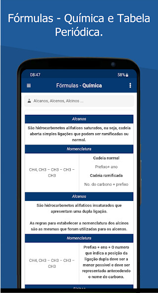 Run android online APK Fórmulas - Química from MyAndroid or emulate Fórmulas - Química using MyAndroid