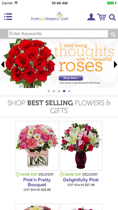 Emulate iPhone app From You Flowers using MyAndroid