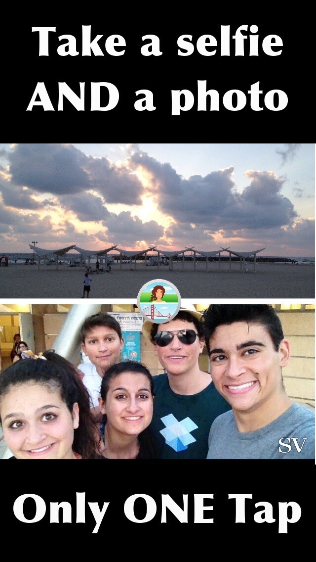 Emulate iPhone app Frontback To The Future - Capture Your Selfie Vista (SV) using MyAndroid