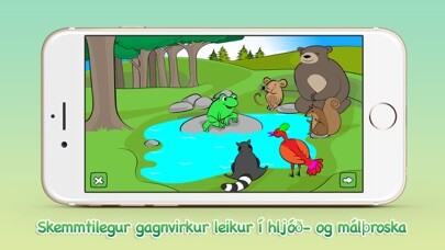 Emulate iPhone app Froskaleikur 1 - Listin að lesa using MyAndroid Emulate iPhone app Froskaleikur 1 - Listin að lesa using MyAndroid