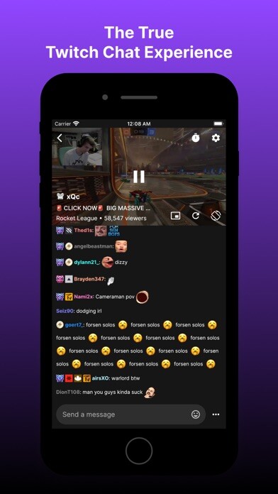 Emulate iPhone app Frosty for Twitch using MyAndroid