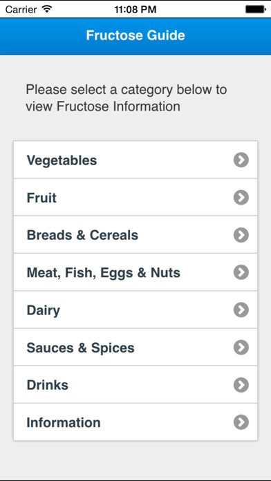 Emulate iPhone app Fructose Guide using MyAndroid