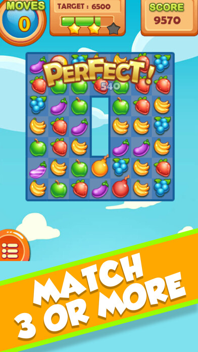 Emulate iPhone app Fruita Crush Match 3 Games using MyAndroid