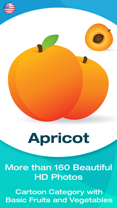 Emulate iPhone app Fruit and Vegetable Picture Flashcards for Babies, Toddlers or Preschool (Free) using MyAndroid