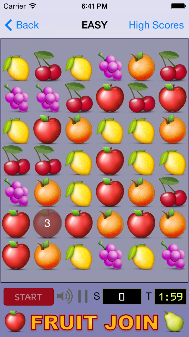 Emulate iPhone app Fruit Join using MyAndroid