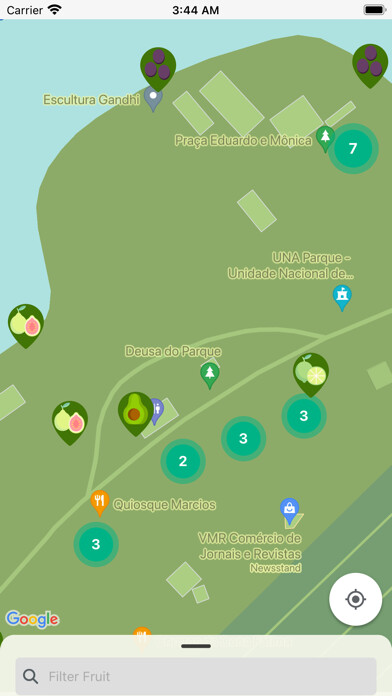 Emulate iPhone app Fruit Map using MyAndroid