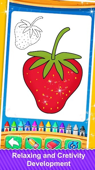 Emulate iPhone app Fruits and Vegetable Coloring using MyAndroid