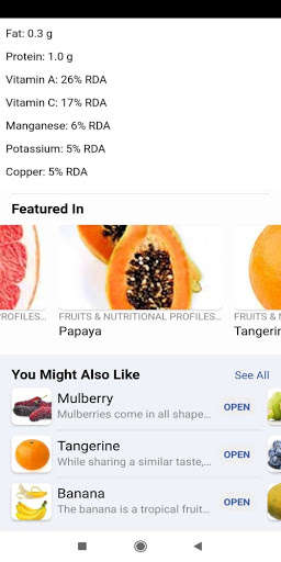 Run android online APK Fruits & Benefits from MyAndroid or emulate Fruits & Benefits using MyAndroid