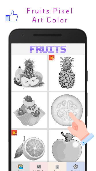 Run android online APK Fruits Pixel Art Color from MyAndroid or emulate Fruits Pixel Art Color using MyAndroid